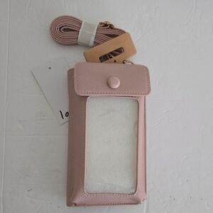 Pink Crossbody Phone Billfold Bag